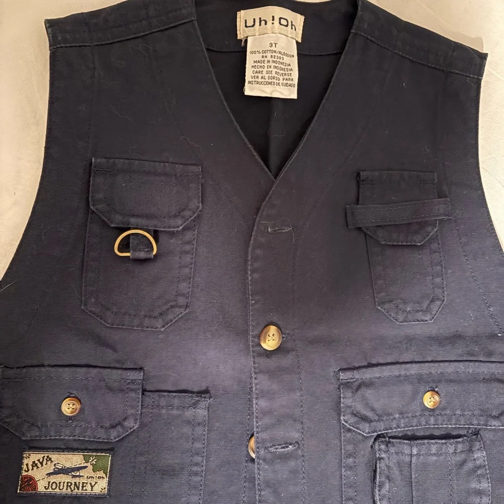 Vintage 90’s Navy Blue Vest and Shorts Set